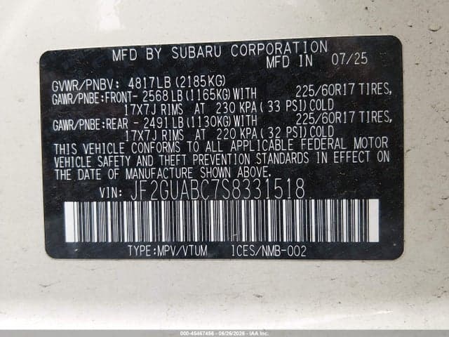 2025 SUBARU CROSSTREK 9