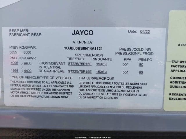 2022 JAYCO TRAVEL TRLR 9