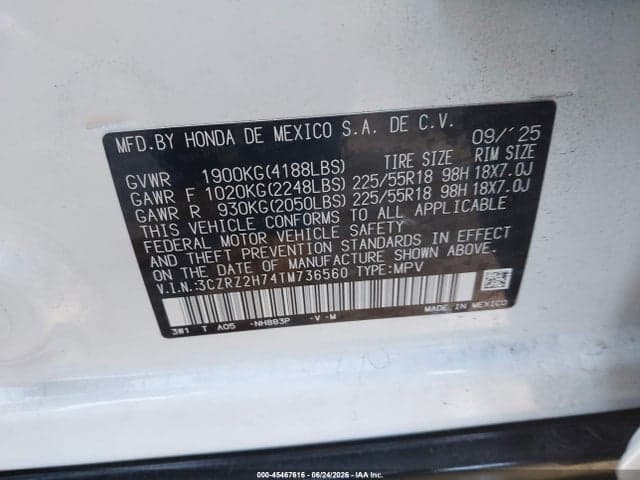 2026 HONDA HR-V AWD EX-L 9