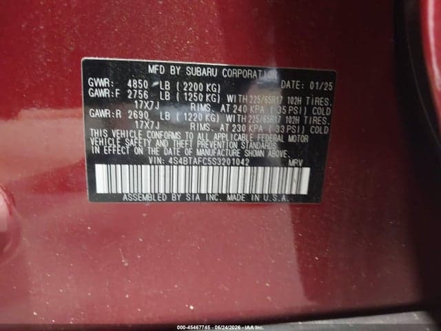 2025 SUBARU OUTBACK PREMIUM 9