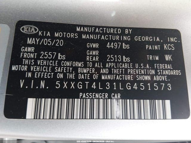 2020 KIA OPTIMA LX 9
