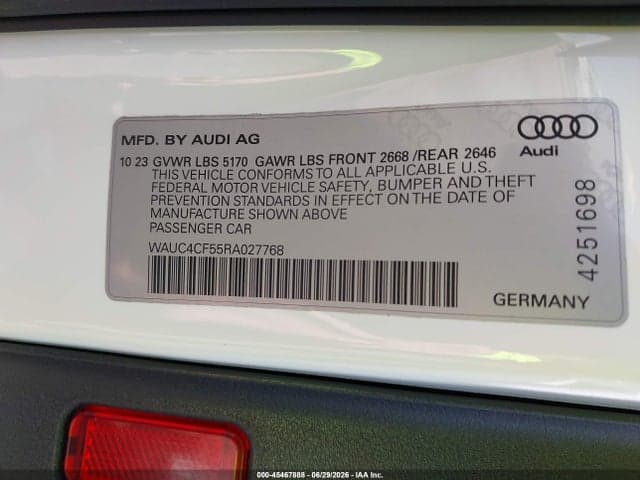 2024 AUDI S5 SPORTBACK PREMIUM PLUS TFSI QUATTRO TIPTRONIC 9