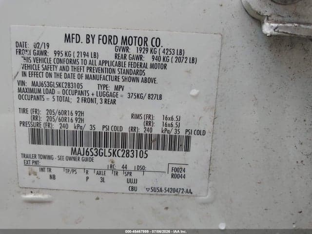 2019 FORD ECOSPORT SE 9