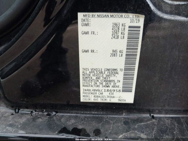 2020 NISSAN ALTIMA S FWD 9