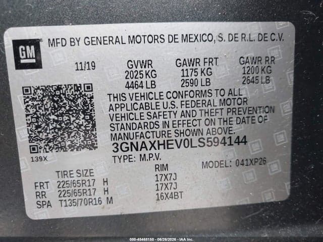 2020 CHEVROLET EQUINOX FWD LS 9