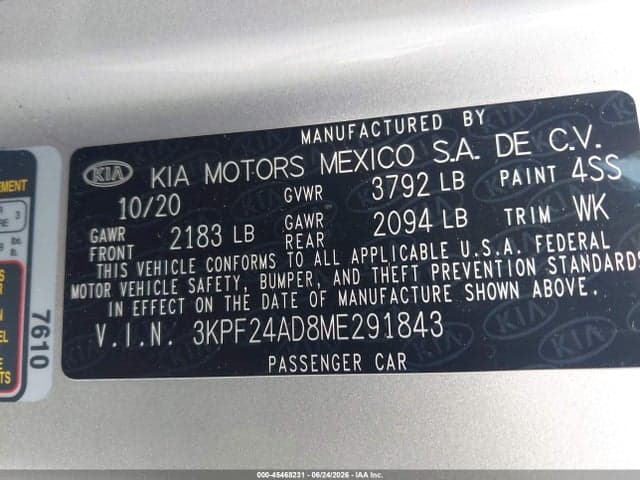 2021 KIA FORTE LXS 9