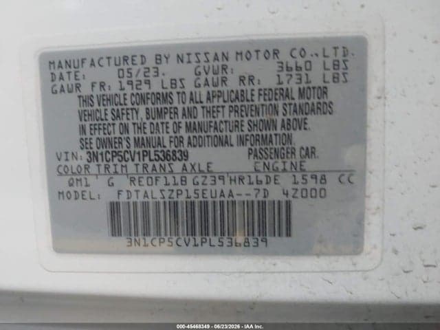 2023 NISSAN KICKS SV XTRONIC CVT 9
