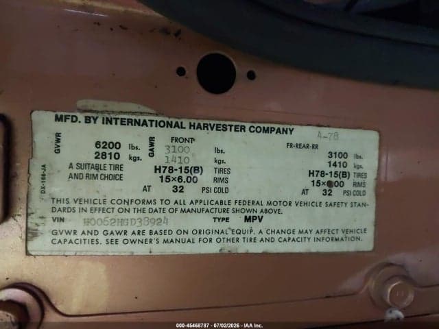 1978 INTERNTATI SCOUT 9