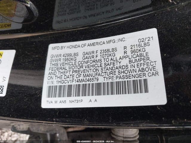 2021 HONDA ACCORD LX 9