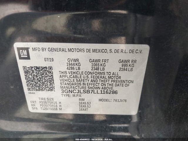 2020 CHEVROLET TRAX FWD LT 9