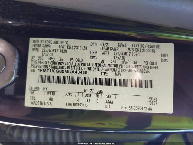 2021 FORD ESCAPE SE 9