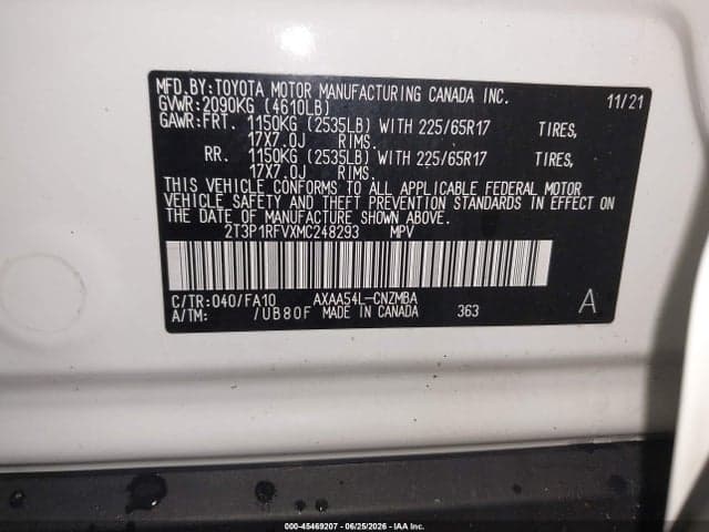 2021 TOYOTA RAV4 XLE 9