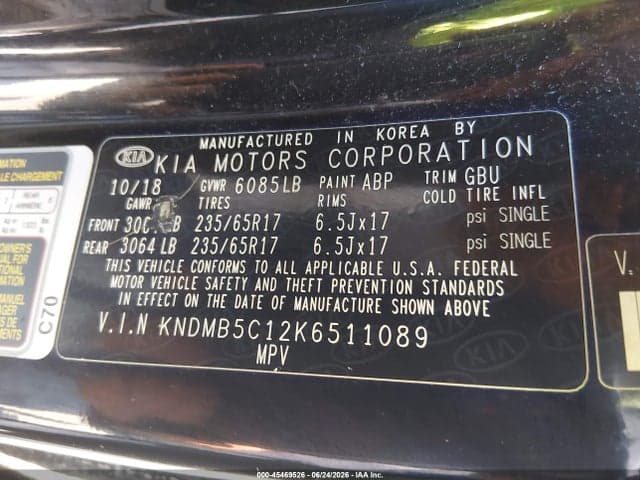 2019 KIA SEDONA LX 9