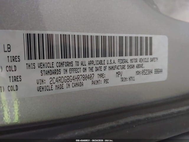 2017 DODGE GRAND CARAVAN SE 9