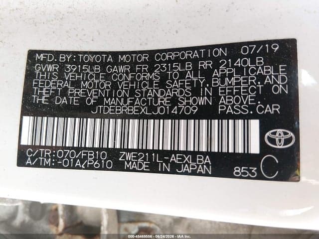 2020 TOYOTA COROLLA HYBRID LE 9