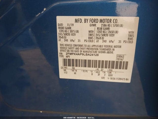 2020 FORD EDGE ST 9