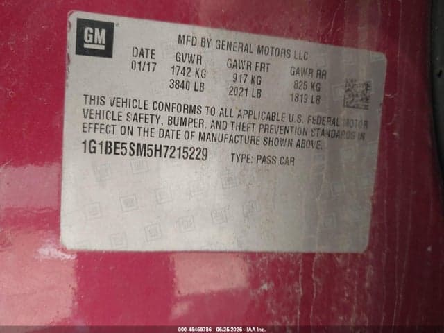 2017 CHEVROLET CRUZE LT AUTO 9