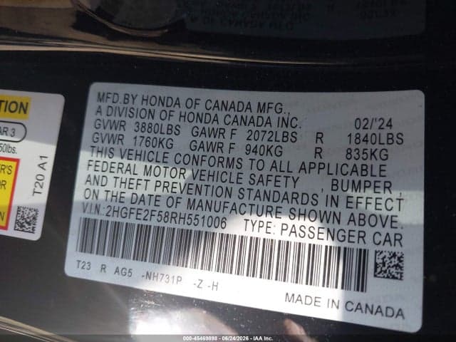 2024 HONDA CIVIC SPORT 9