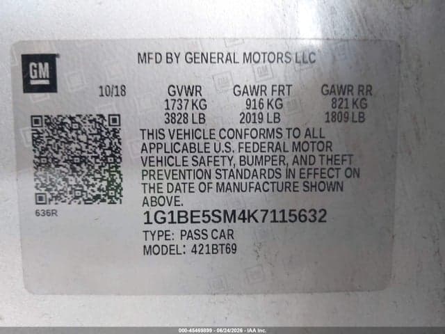 2019 CHEVROLET CRUZE LT 9