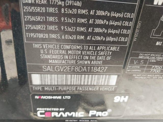 2013 LAND ROVER RANGE ROVER 9