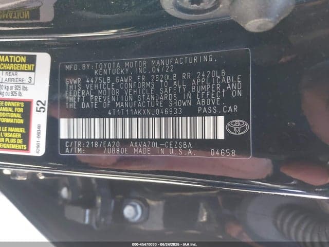 2022 TOYOTA CAMRY SE 9