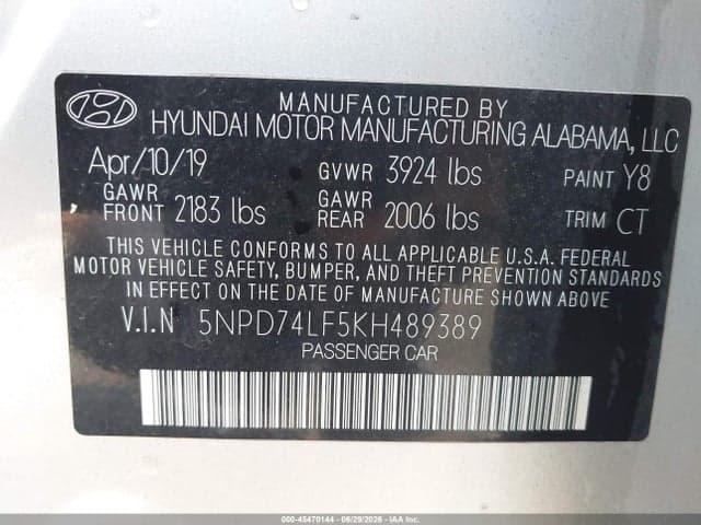 2019 HYUNDAI ELANTRA SE 9