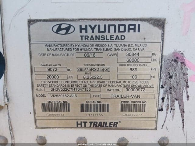 2017 HYUNDAI TRANSLEAD INC 53' SEMI TRAILER 9