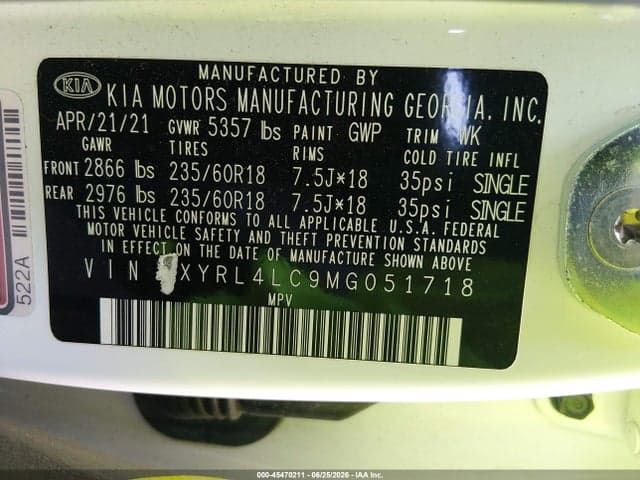 2021 KIA SORENTO S 9