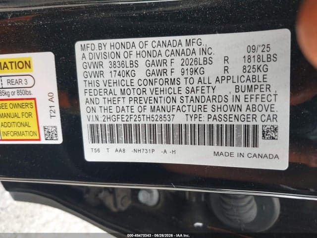 2026 HONDA CIVIC LX 9