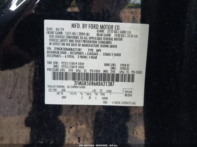 2019 FORD FLEX LIMITED 9