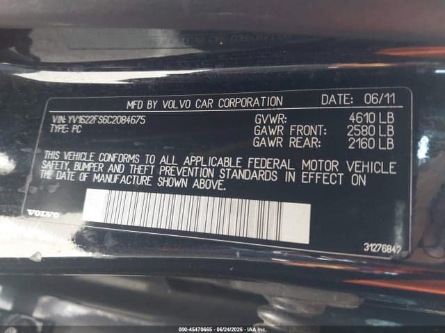 2012 VOLVO S60 T5 9