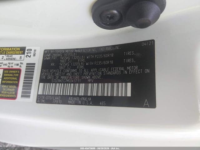2021 TOYOTA SIENNA LIMITED 9