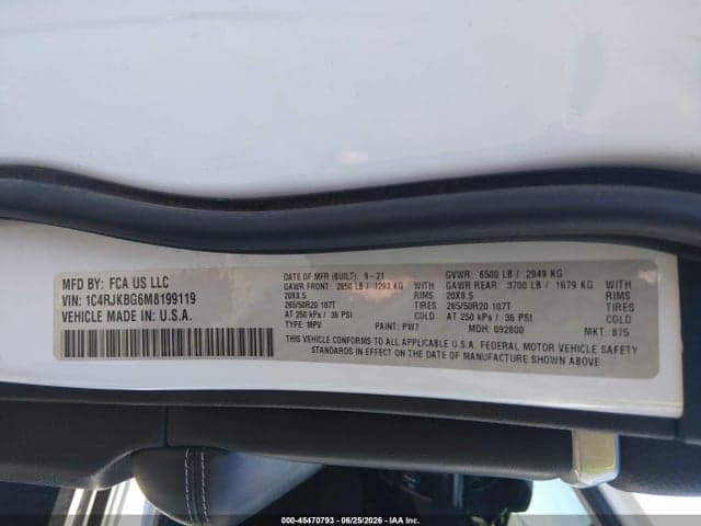 2021 JEEP GRAND CHEROKEE L LIMITED 4X4 9