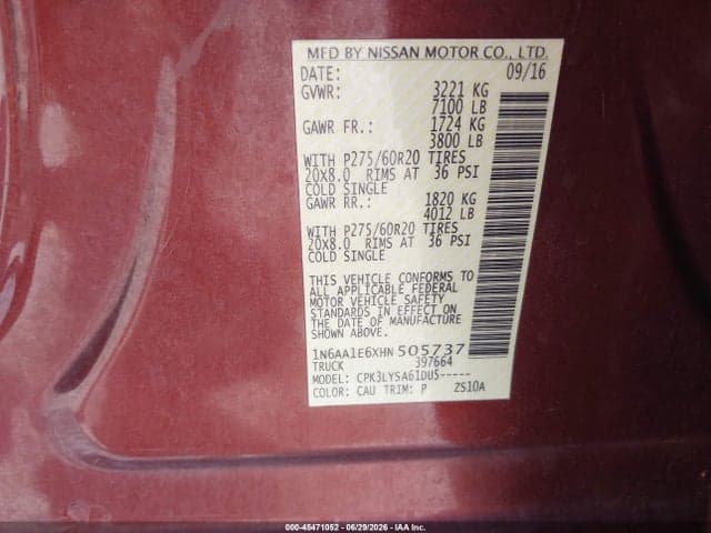 2017 NISSAN TITAN PLATINUM RESERVE 9