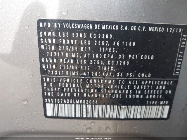 2020 VOLKSWAGEN TIGUAN 2.0T S 9
