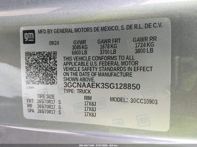 2025 CHEVROLET SILVERADO 1500 2WD LONG BED WT 9