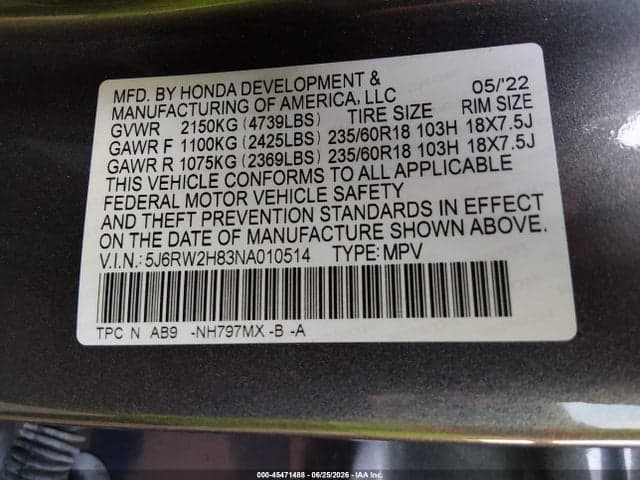 2022 HONDA CR-V AWD EX-L 9