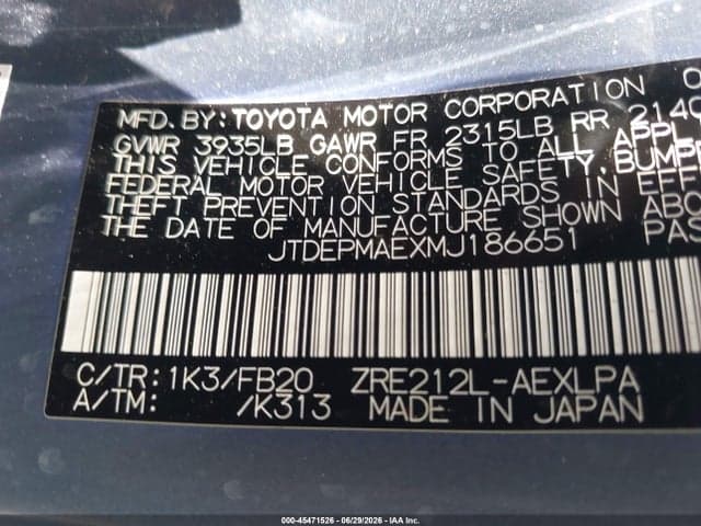 2021 TOYOTA COROLLA LE 9