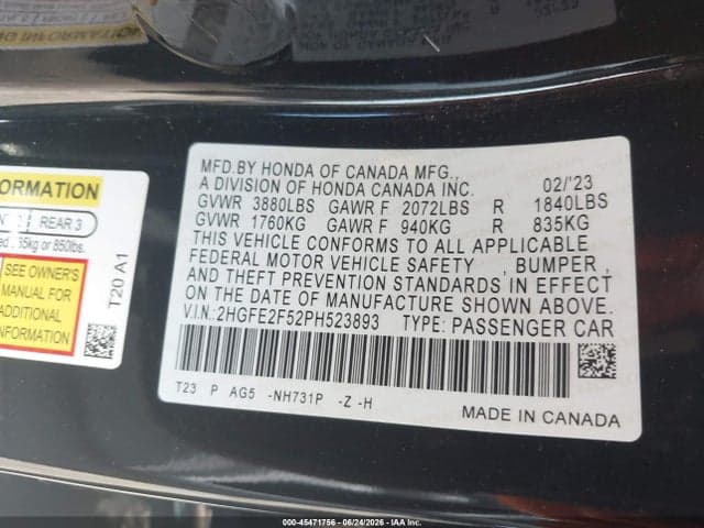 2023 HONDA CIVIC SPORT 9