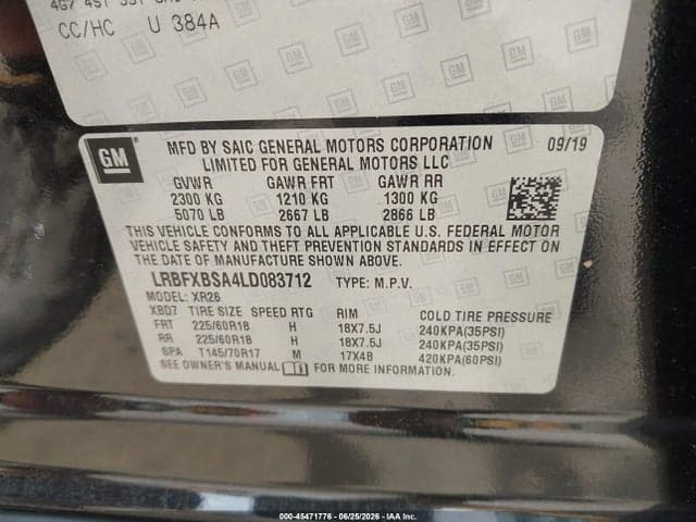 2020 BUICK ENVISION FWD PREFERRED 9