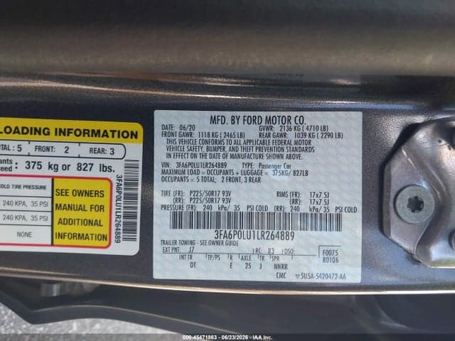 2020 FORD FUSION HYBRID SE 9