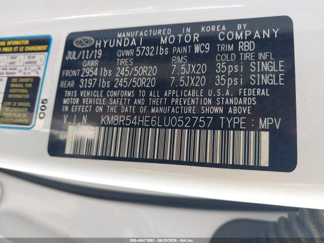2020 HYUNDAI PALISADE LIMITED 9