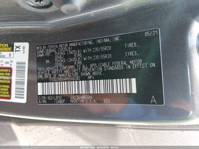 2021 TOYOTA HIGHLANDER LIMITED 9