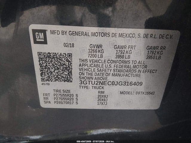 2018 GMC SIERRA 1500 SLT 9