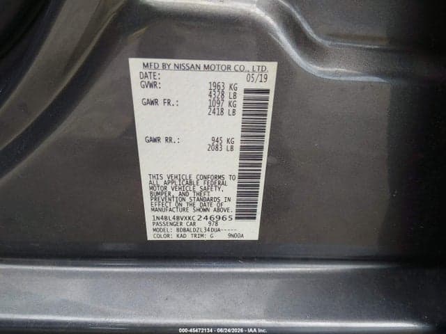 2019 NISSAN ALTIMA 2.5 S 9