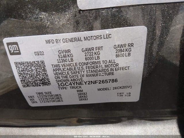 2022 CHEVROLET SILVERADO 2500HD 4WD STANDARD BED LT 9