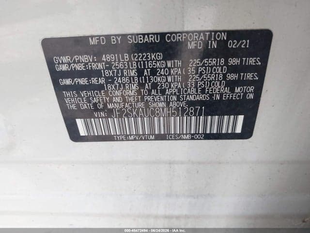 2021 SUBARU FORESTER LIMITED 9
