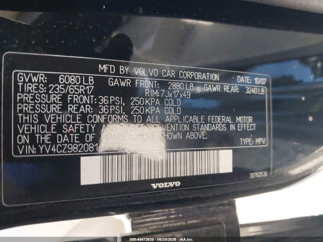 2008 VOLVO XC90 3.2 9