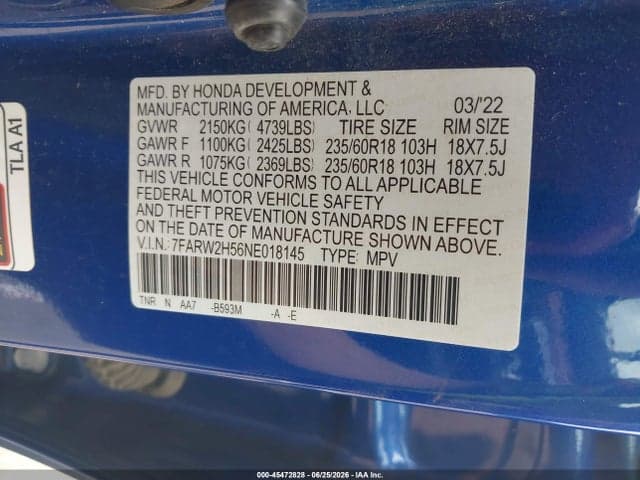 2022 HONDA CR-V AWD EX 9