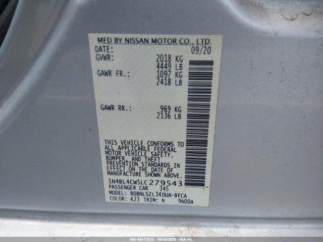2020 NISSAN ALTIMA SR INTELLIGENT AWD 9